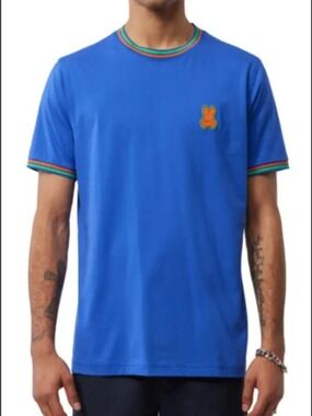 The Psycho Bunny Banks short sleeved T-shirt blue w/ 3/d logo  sz 4